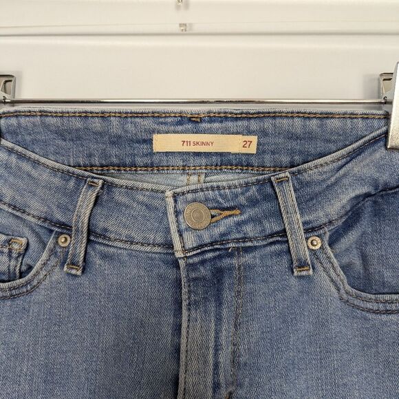 Levi's 711 Skinny Light Wash Mid Rise Ankle Jeans Women's 27 - Picture 3 of 12
